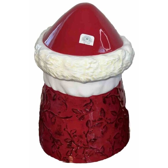 Department 56 Cookie Jar Santa Claus Frosted Pine Cones Christmas Decor - Picture 7 of 8